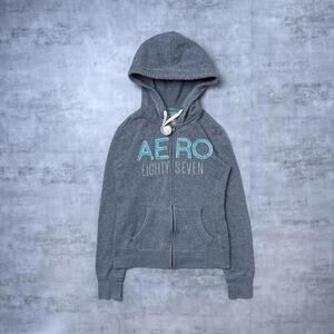 Y2K Aeropostale 00s Vintage zip up gray jacket